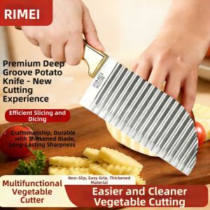 RIMEI | Wavy Potato Slicer Kitchen Knife