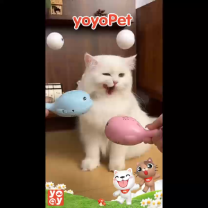 yoyopet : ลูกบอลลอยได้ พัดลมวาฬน้อย ของเล่นสัตว์เลี้ยง หมา แมวดีไซน์น่ารัก เสริมพัฒนาการสัตว์เลี้ยง เล่นสนุก ชาร์จไฟ USB