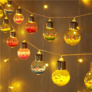 1PC 1.5M10LED Christmas Bulb Ball String Lights Smiling Christmas Tree Decorative Lamp Fairy Lights For Room Birthday Party