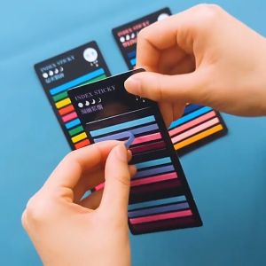 Whitespace 300pcs Thin Waterproof Sticky Notes Highlight Annotation Colorful Index Sticker PET Memo Pad Label Stickers