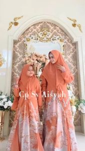 Zahira1808 Aisha 3 Couple Ibu Dan Anak Terbaru Bahan Ceruty Baby Doll Lapis Furing Gamis Murah Trendi Baju Syari Muslim Wanita Ibu Busui Terlaris Gamis Pesta Best Seller