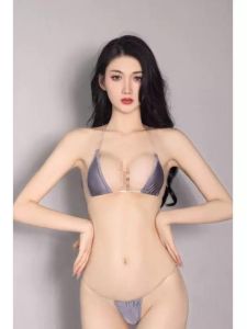 Fashionable Three-Point Bikini Swimsuit Simple Korean Style Pure Color Personality Swimwear Beauty Pageant Design Low Waist Triangle Panties