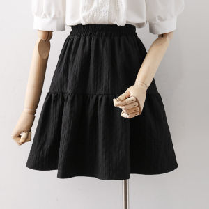Green Cake Skirt Half-length Womens Summer 2023 New Puffy A-line Short Skirt Artistic Style Commute High Waist Short Skirt
