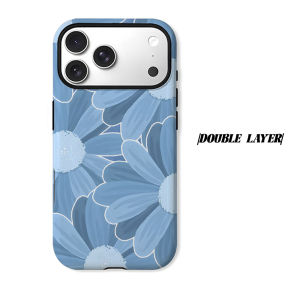 Blue Daisys Phone Case for iPhone 18 17 16 15 14 13 12 11 Air Pro Max Plus Double-layer Cover