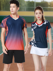 Badminton Sports Suit Mens Short-Sleeved Quick-Drying Tops Summer Competition Womens Jersey T-Shirt Table Tennis Team Uniform
