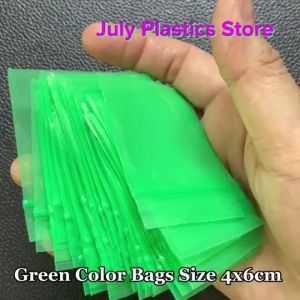 ถุงพลาสติกสีเขียว Green by July Plastics หนาแน่น ขนาด 4x6 ซม. แพค 100 ใบ คุณภาพ Model A