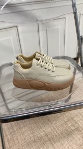 SHOEVO Sepatu Kekinian Terbaru Import Korea Wanita Hak Tebal Anti Slip Sneakers Putih/Cokelat ST054