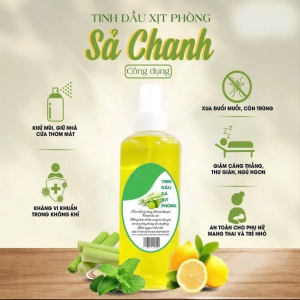 Tinh Dầu Xịt Phòng Sả Chanh Thiên Nhiên 250ml – Combo 3 Chai – Khử Mùi Đuổi Muỗi Thơm Phòng - Green Pharma