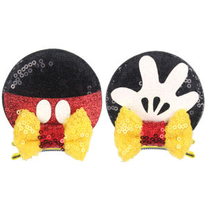 New Cartoon Mouse Ears Bow Clips Glitter Hairpins 2.8 Sequins Girl Festival Hairgrip Party DIY Barrettes Kids Hair Accessories
