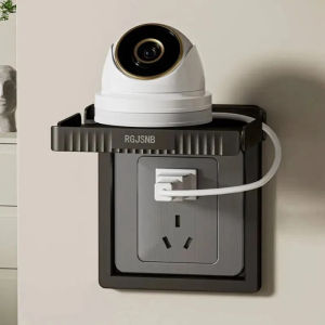 Wall Mounted Shelf Saving Space Black Punch-Free Phone Wifi Router Holder Switch Storage Rack Gadget Home Bathroom Organizer