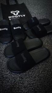 Nizamstore - Sandal Selop Pria Full Black CORD Series Gold | Flip Flop Slip-On | Made in Indonesia