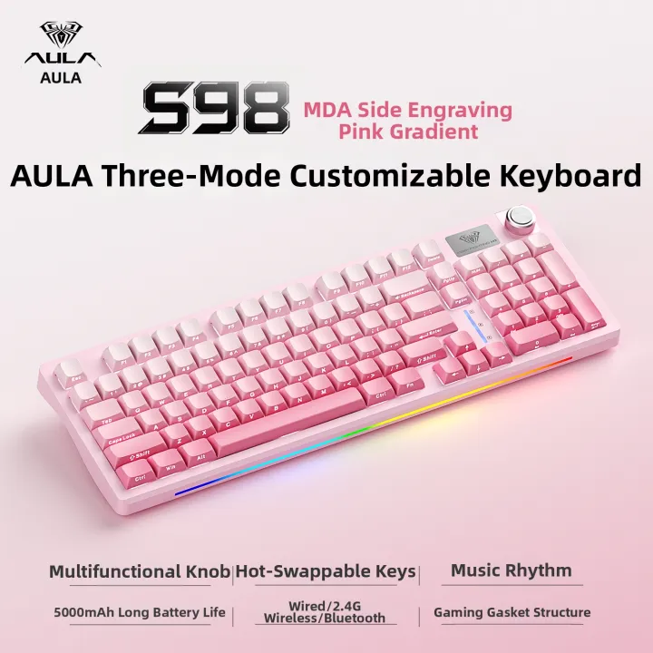 AULA | Wireless Side-Engraved Contour Hot-Swappable Mechanical Keyboard