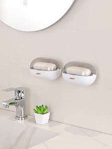 HW098- 1Pc. Portable Soap Box with Protective Lid Strong Holds for Smooth Surfaces