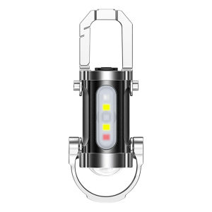 [Jocestyle Mall] Mini Flashlight Multifunctional COB LED Keychain Flashlight USB Rechargeable Ultralight Camping Flashlight for Camping Hiking