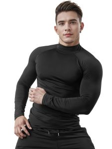 Mens high-elasticity muscle warmth long-sleeved compression shirt tight-fitting fitness and sports top suitable for all seasons