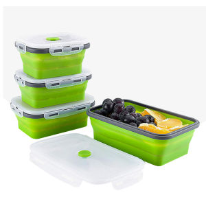 Collapsible Silicone Food Container Portable Bento Lunch Box Microware Home Kitchen Outdoor Food Storage Containers Box