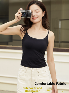 Miiow | Cat Woman Strap Vest Women Inner Wear With Chest Pad Summer Outdoor Beautiful Back Bra Integrated Underwear Square Collar Sleeveless Top