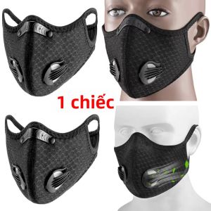 1 Mặt Nạ Thể Thao Có Bộ Lọc Than Hoạt Tính Có Thể Tái Sử Dụng Có Thể Giặt Được Chống Bụi PM2.5 Che Miệng Khi Đi Xe Đạp Cho Các Môn Thể Thao Tim Mạch