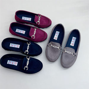 Lightweight Soft Sole Gommino Womens Flats Flats round Head Leisure Plaid Slip-on Mom Shoes Old Beijing Cloth Shoes