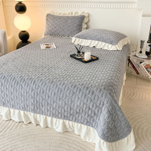 Kiss Dear | Solid Color Rabbit Fur Milk Velveteen Winter Bed Cover