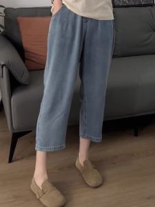 Summer High Waist Loose Wide Leg Capri Jeans