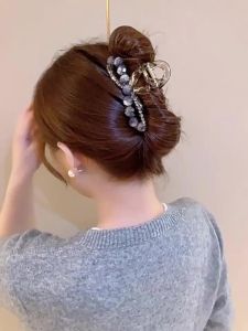 NING ZHOU | Water Crystal Blue Butterfly Tassel Floral Womens Updo Hair Claw Clips