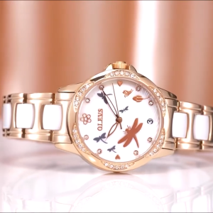 OLEVS Jam Tangan Automatic Wanita Original Terbaru Anti Air Luminous Mewah Dragonfly Women Watch 6610