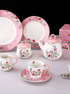 ชุดแก้วกาแฟสไตล์อังกฤษแบบเกาหลี สไตล์ชนบท ชุดชาบ่าย ชามขนม ถ้วยมักกะโรน้ำตาล ถ้วยกาแฟ ชาม ถ้วยกาแฟ