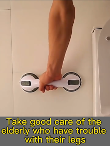 Helping Grab Bar Bathroom Suction Grab Handle Powerful Suction Cup Hand Rail Anti Slip Elderly Kids Home Anti-drop Handle