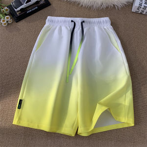 ผ้าไหมน้ําแข็งไล่โทนสีมัดย้อม กางเกงขาสั้น ผู้หญิง กีฬาแฟชั่น ฤดูร้อน หลวม มีเข็มขัด ห้าจุดตรง กางเกง พลัสไซส์ ลำลอง กางเกงขายาว