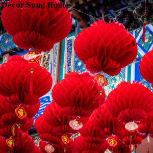 Free Shipping โคมไฟรังผึ้งจีนดั้งเดิม / จี้โคมไฟพลาสติก กันน้ํา สีแดง สําหรับเทศกาลกลางฤดูใบไม้ร่วง ตกแต่งปาร์ตี้ วันหยุด