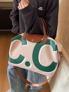 กระเป๋าสะพายไหล่ขนาดใหญ่สำหรับเดินทางและออกกำลังกาย กระเป๋าใส่ของได้หลากหลาย กระเป๋าสะพายข้างแบบผูกไหล่สำหรับผู้หญิง กระเป๋าเดินทางแบบลำลอง