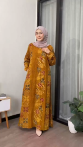 (COD) GAMIS KLOK JUMBO BABARPINDO BUNGA BATIK CAP