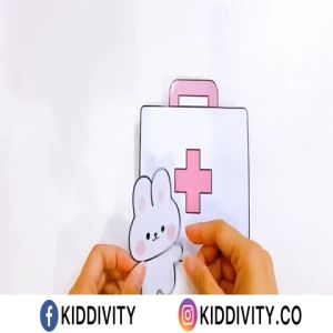 (DIY PACK) BUNNY MEDICAL BUSY BOOK l DOLL PAPER BOOK l DIY BUSY BOOK l QUIET BOOK l KID ACTIVITY BOOK