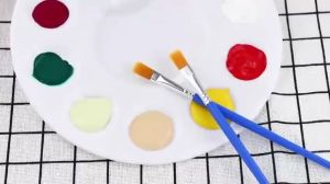 CODMALL Kuas lukis detailing kuas cat sepatu Kuas Lukis Kecil Liner & Flat Handle Biru Kuas Melukis Anak S138