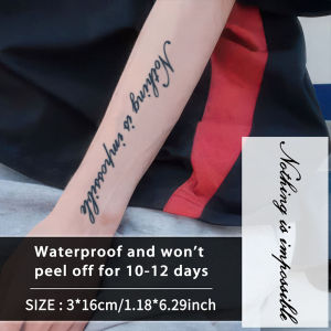 1Pc Artistic Lettering Waterproof Temporary Tattoo Stickers Long-lasting Waterproof for One to Two Weeks For Arm Back Leg.