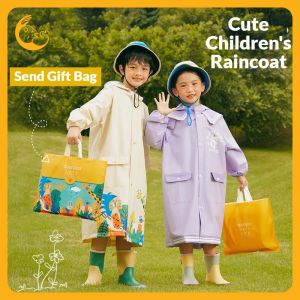 Kisss Baby Childrens raincoat เสื้อกันฝนเด็ก คุณภาพสูง เสื้อกันฝนแบบฮู้ด หมวกปีกกว้าง เสื้อกันฝนนักเรียน ใช้ได้ทั้งชายและหญิง ชุดกันฝน เสื้อปอนโชลายการ์ตูน cartoon poncho