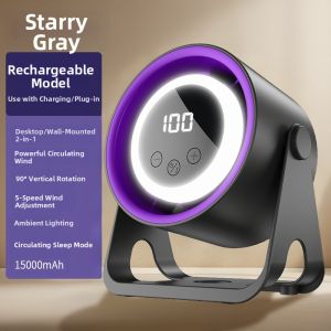 Quiet Office Desk Fan Small Air Conditioner Fan Circulation Refrigeration USB Table Fan for Dormitory Rechargeable Fan