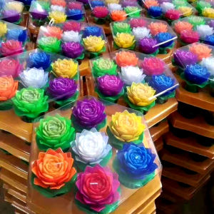 Colorful Lotus Candle Buddhist Altar Home Offering New Model Five Hours Burning Seven Colors Smokeless Ordinary Candle