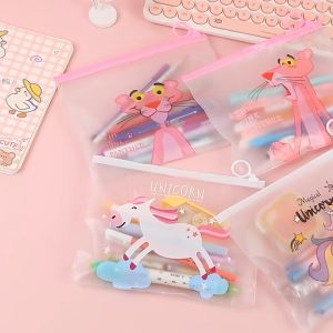 🔥Cute Transparent Pencil Case Cosmetic Make Up Pouch Storage Bag 透明磨砂笔袋收纳袋小清新化妆袋