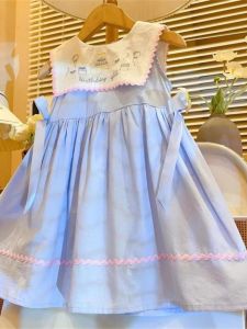 Princess Style Doll Collar Dress for Little Girls Summer New Arrival Korean Version Baby Girl Clothes Middle Sleeve Length