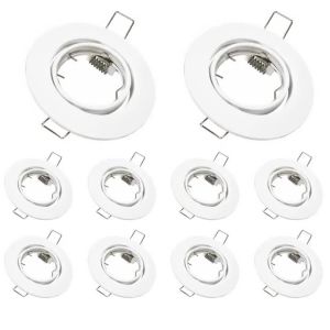 JOYINLED 6PCS LED Recessed Downlight Frames with GU10 Lamp Holder Round Downlight Kit White Metal Ceiling Spotlight Fittings