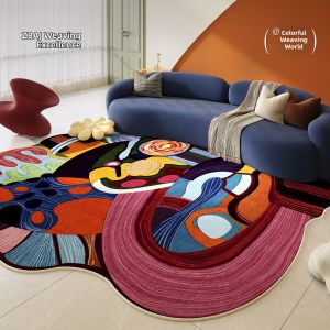 ZHIBAIJIA | Dopamine Colored Abstract Style Carpet Easy To Wipe