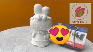 Tượng thạch cao tô màu Thỏ Melody cao 10cm B.32 tô tượng (Không kèm màu)
