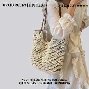 Summer Large Capacity Woven Tote Bag Womens 2025 New Style Beach Vacation Beach Bag Single Shoulder Underarm Bag