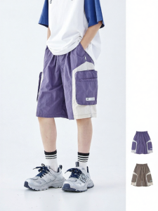LANQISHUI | Light Breathable Training Shorts for Boys with Color Blocking Pockets
