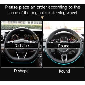 หนังคาร์บอนไฟเบอร์พวงมาลัยฝาครอบคาร์บอนไฟเบอร์หนังพวงมาลัยฝาครอบมาสด้าความเร็วของมาสด้าCX-30 CX-8 Mazda3 CX-3 CX-9 Mazda6 CX-5 Mazda2