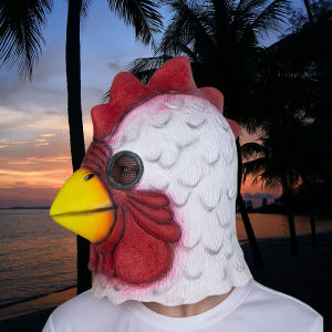 Richard Rooster Full Face Mask Mad Chicken Mask Halloween Funny Animal Head White Rooster Masks Hotline Miami Game Props Adult