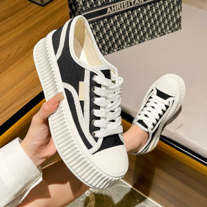 Elevated Cookie Shoe Thick Bottom Canvas Sneakers Womens Summer New Style Casual Loafers Fashion Heightening Shoes