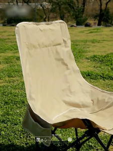 CEMAL Portable Folding Moon Chair Outdoor Camping Beach Fishing Lounger with Removable Footrest Adjustable Backrest